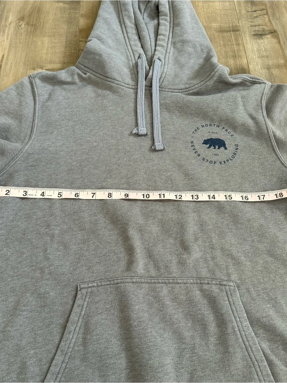 The North Face pilled gray
